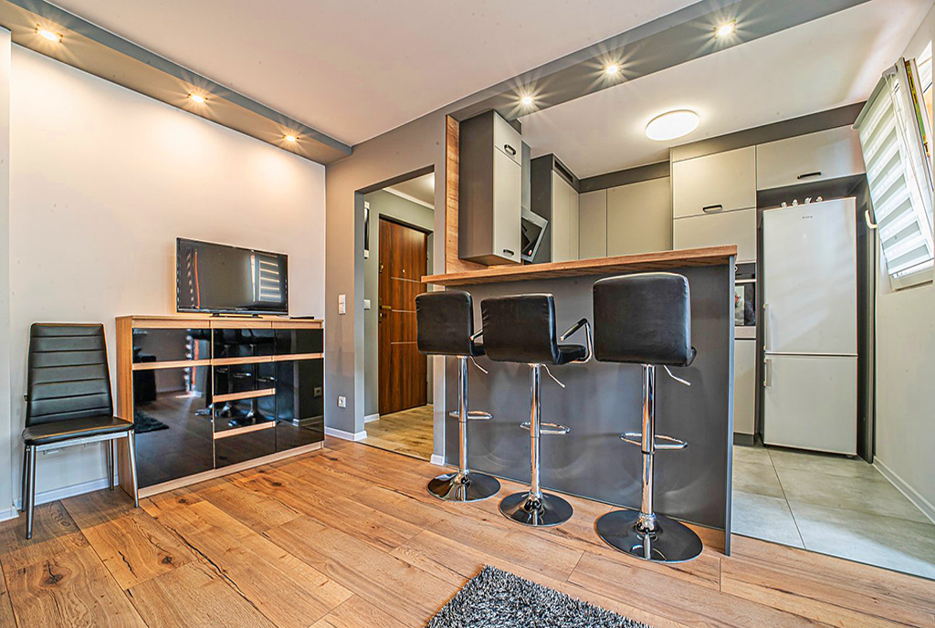 designerski aneks kuchenny w ekskluzywnym apartamencie na wynajem Bolesławiec