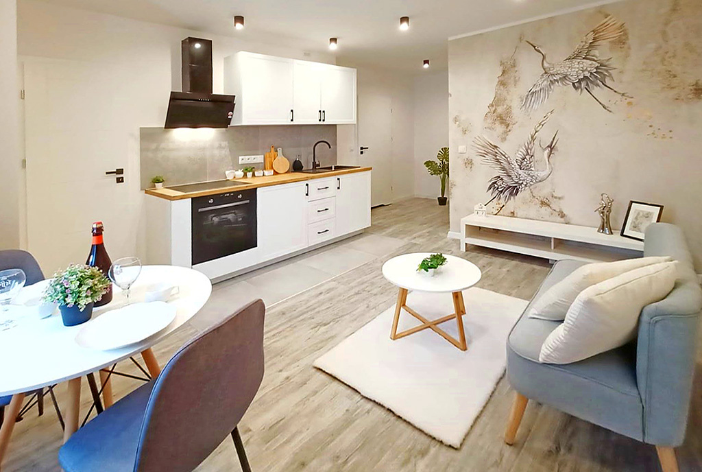 nowoczesna aranżacja wnętrza w ekskluzywnym apartamencie do sprzedaży Kalisz (okolice)