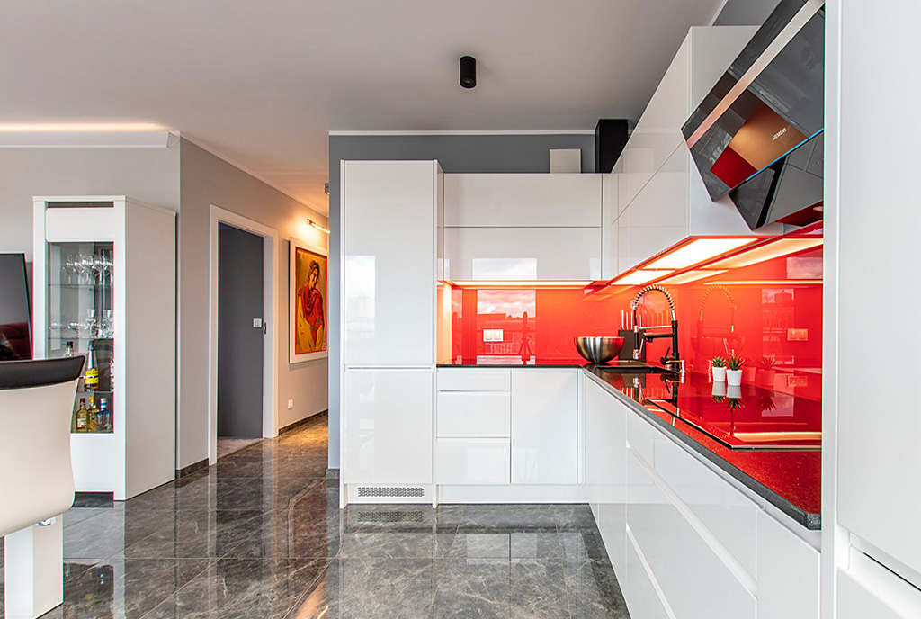 nowoczesna kuchnia w luksusowym apartamencie na sprzedaż Poznań