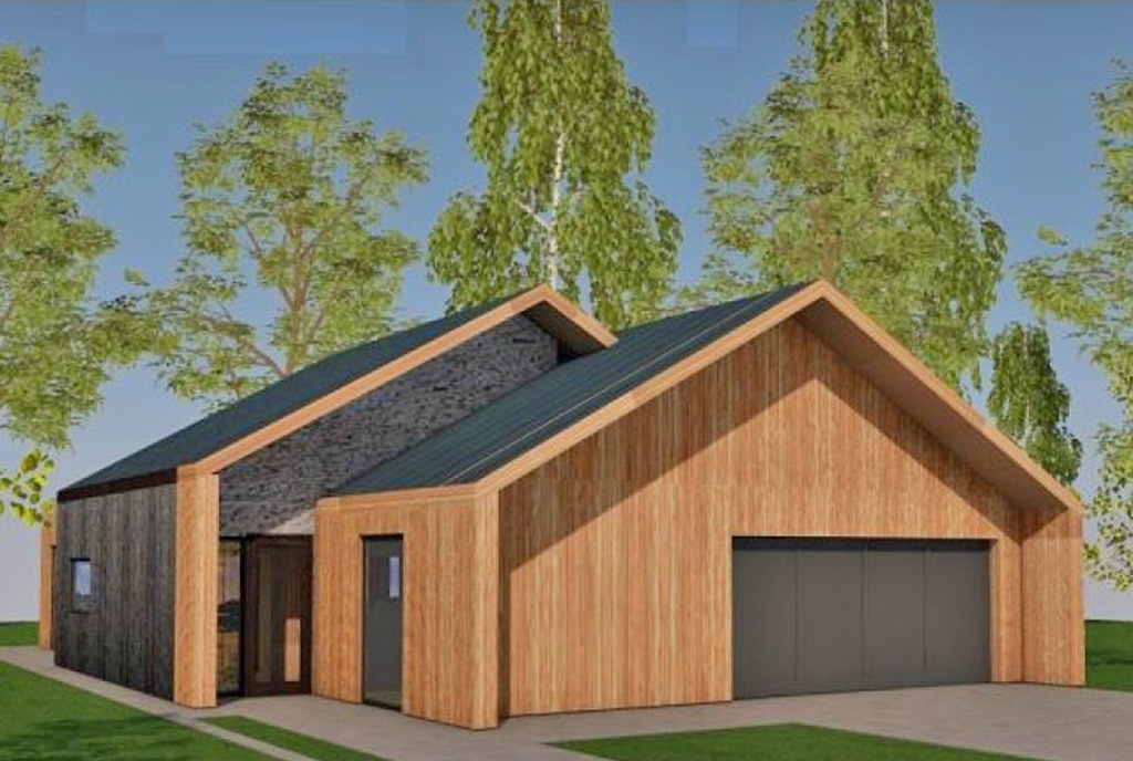 widok na garaż przy luksusowej willi do sprzedaży Częstochowa (okolice)