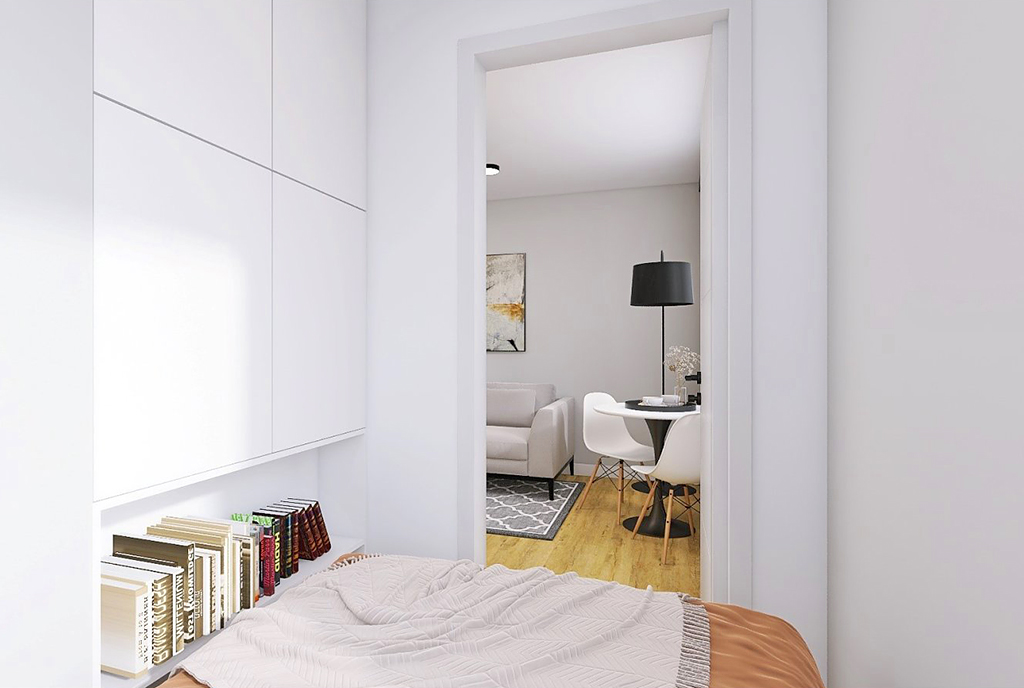 zaciszna sypialnia w ekskluzywnym apartamencie na sprzedaż Elbląg