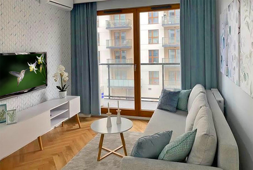 zbliżenie na pokój gościnny w ekskluzywnym apartamencie na sprzedaż Gdańsk