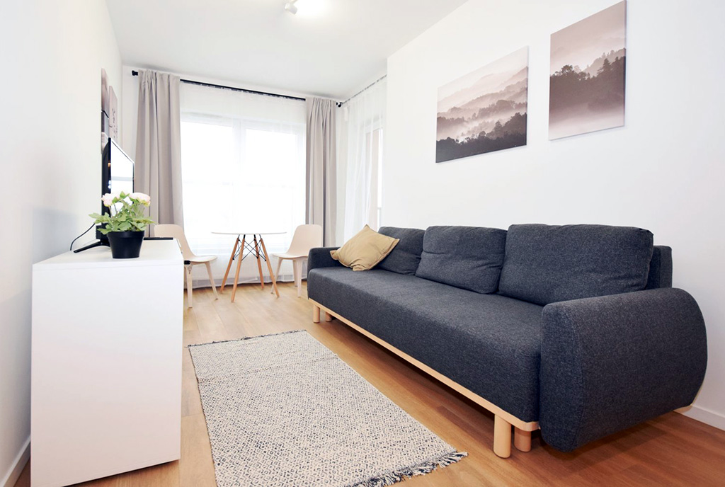 fragment pokoju dziennego w luksusowym apartamencie do wynajmu Lublin