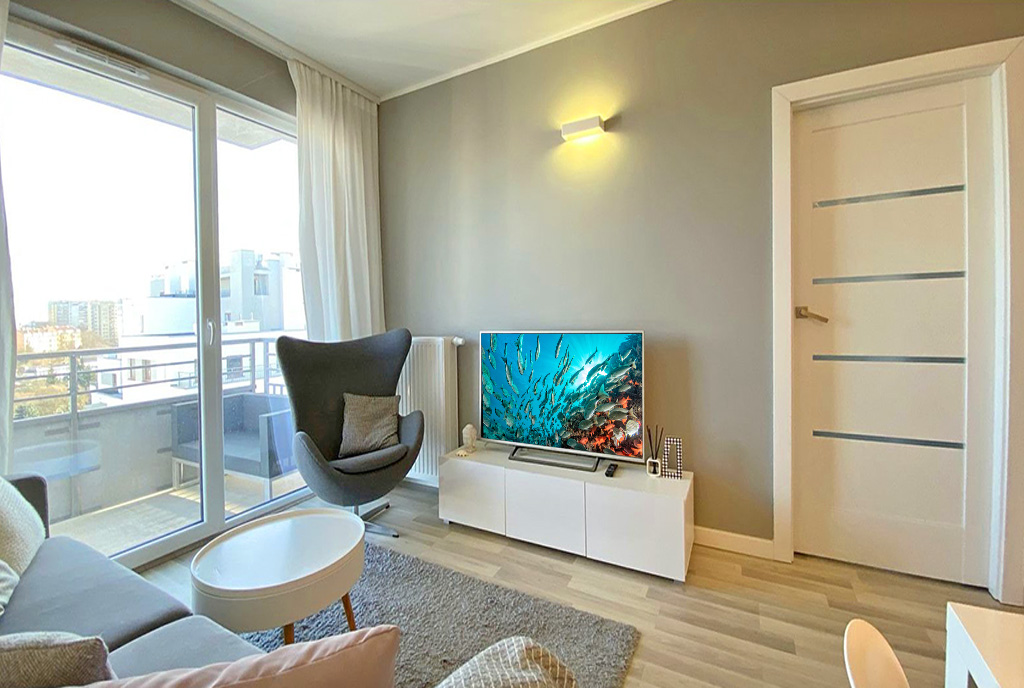 zbliżenie na salon w ekskluzywnym apartamencie do wynajęcia Szczecin