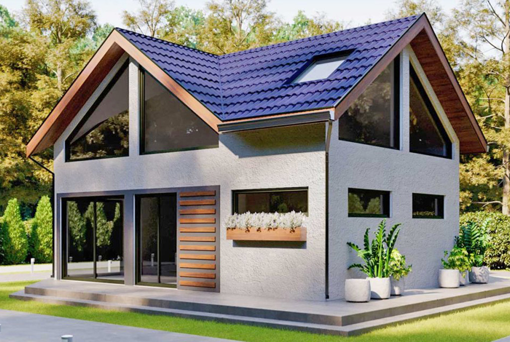 widok od przodu na luksusową willę na sprzedaż Zielona Góra (okolice)