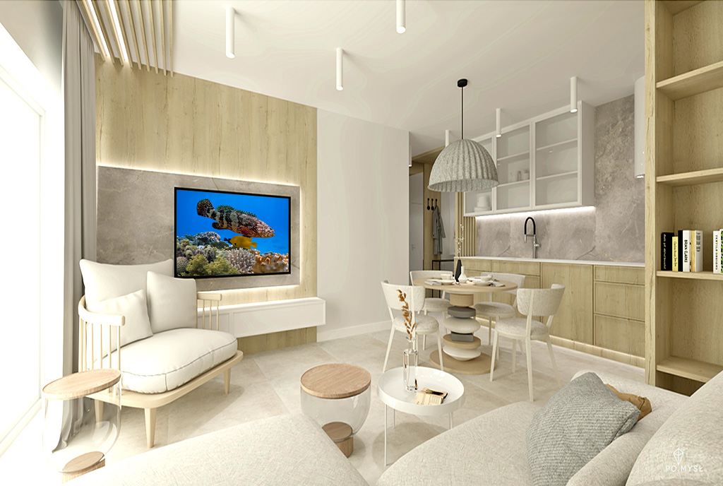 kameralny pokój dzienny w luksusowym apartamencie na sprzedaż Ustroń