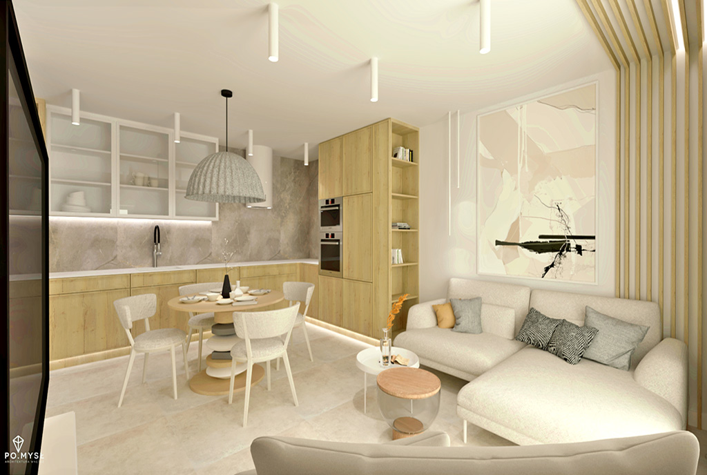 na zdjęciu fragment aneksu kuchennego w ekskluzywnym apartamencie do sprzedaży Ustroń