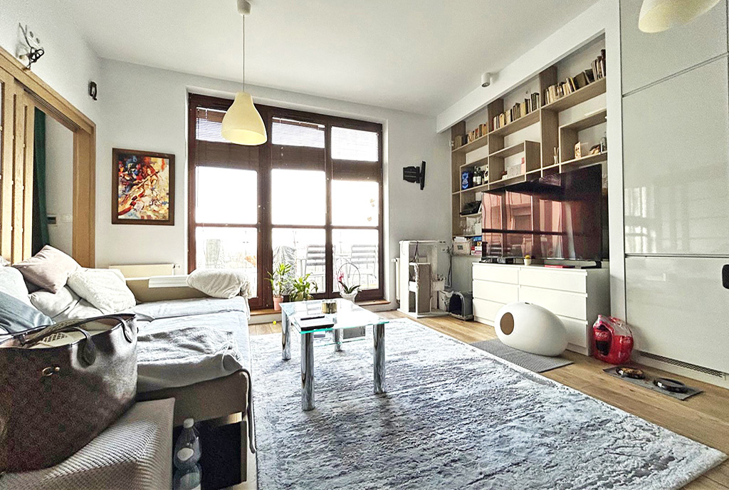 druga strona salonu w luksusowym apartamencie do wynajmu Wrocław