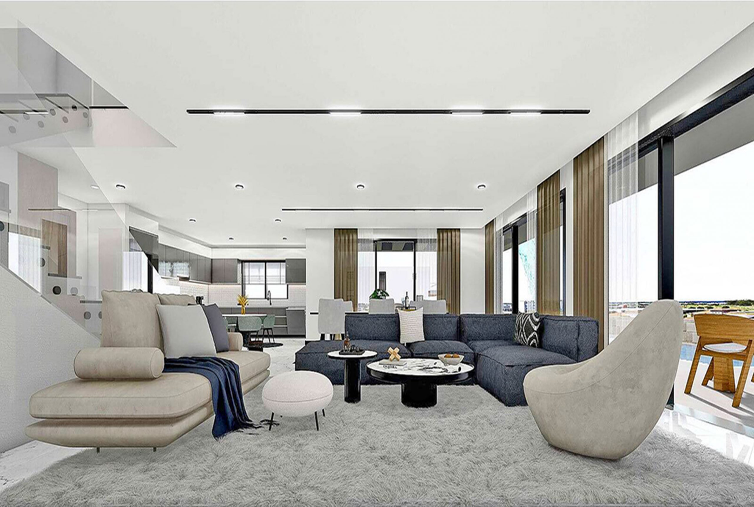 zaaranżowane zgodnie z najnowszymi trendami wnętrze ekskluzywnej willi na sprzedaż Cypr (Iskele)