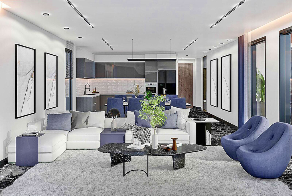 okazały pokój dzienny w luksusowej willi na sprzedaż Cypr (Iskele)