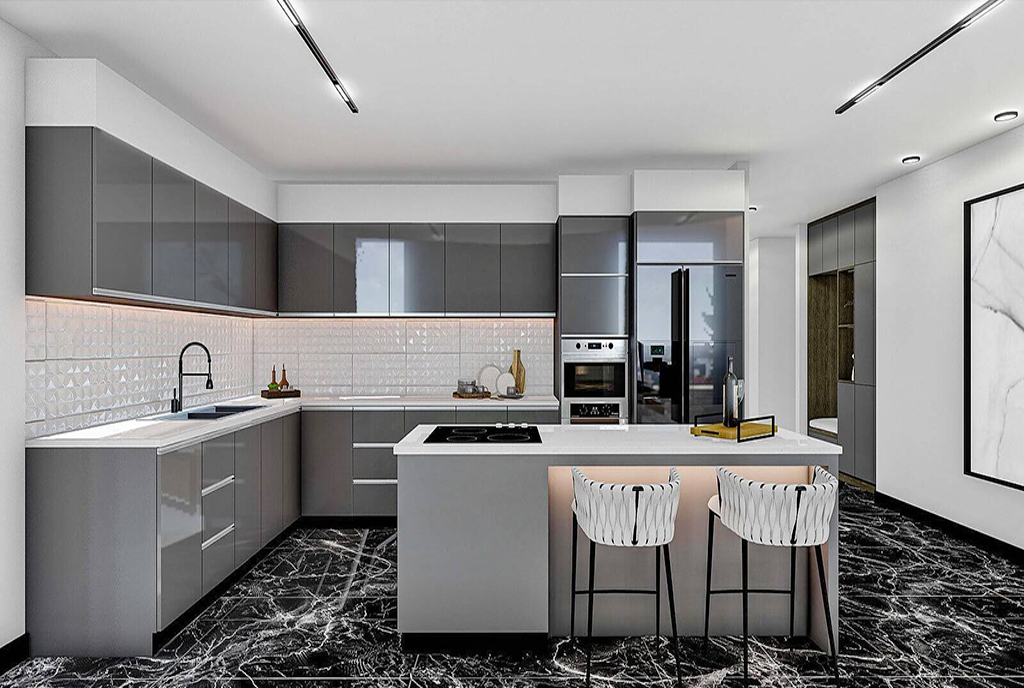 urządzona kuchnia i jadalnia w ekskluzywnej willi do sprzedaży Cypr (Iskele)