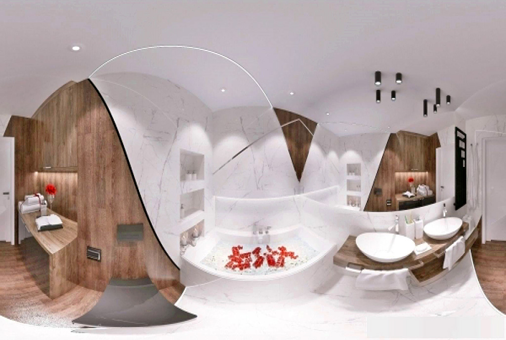 zaprojektowana zgodnie z najnowszymi trendami łazienka w ekskluzywnym apartamencie na sprzedaż Wisła