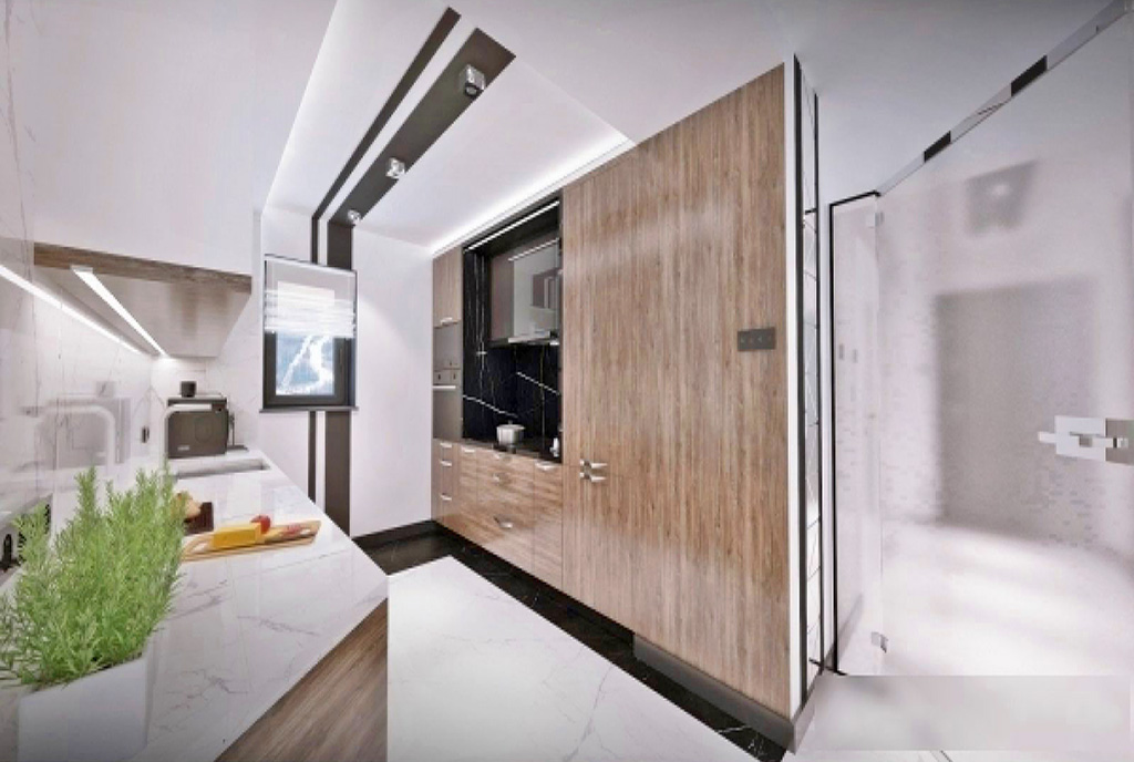 zabudowana kuchnia w luksusowym apartamencie na sprzedaż Wisła