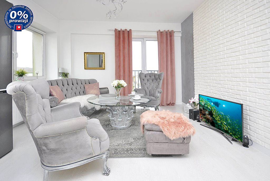 okazały pokój dzienny w luksusowym apartamencie na sprzedaż Gdynia (okolice)