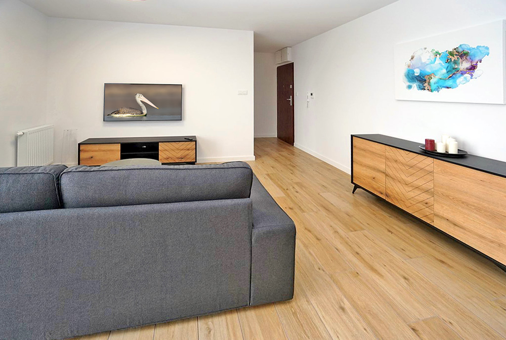 zbliżenie na pokój dzienny w luksusowym apartamencie do wynajmu Piotrków Trybunalski