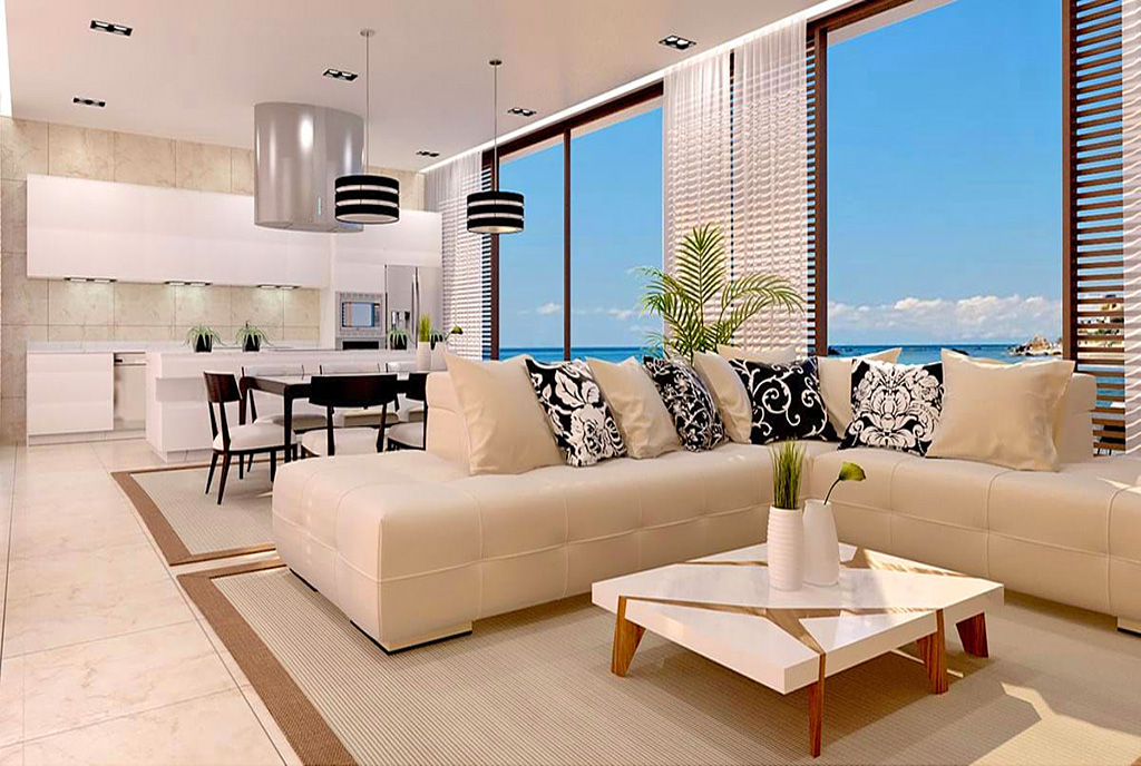 pokój dzienny w ekskluzywnej willi na sprzedaż Hiszpania (Mijas)