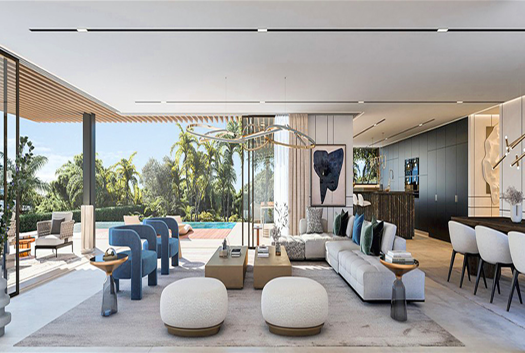 nowoczesny salon w ekskluzywnej willi do sprzedaży Hiszpania (Marbella)