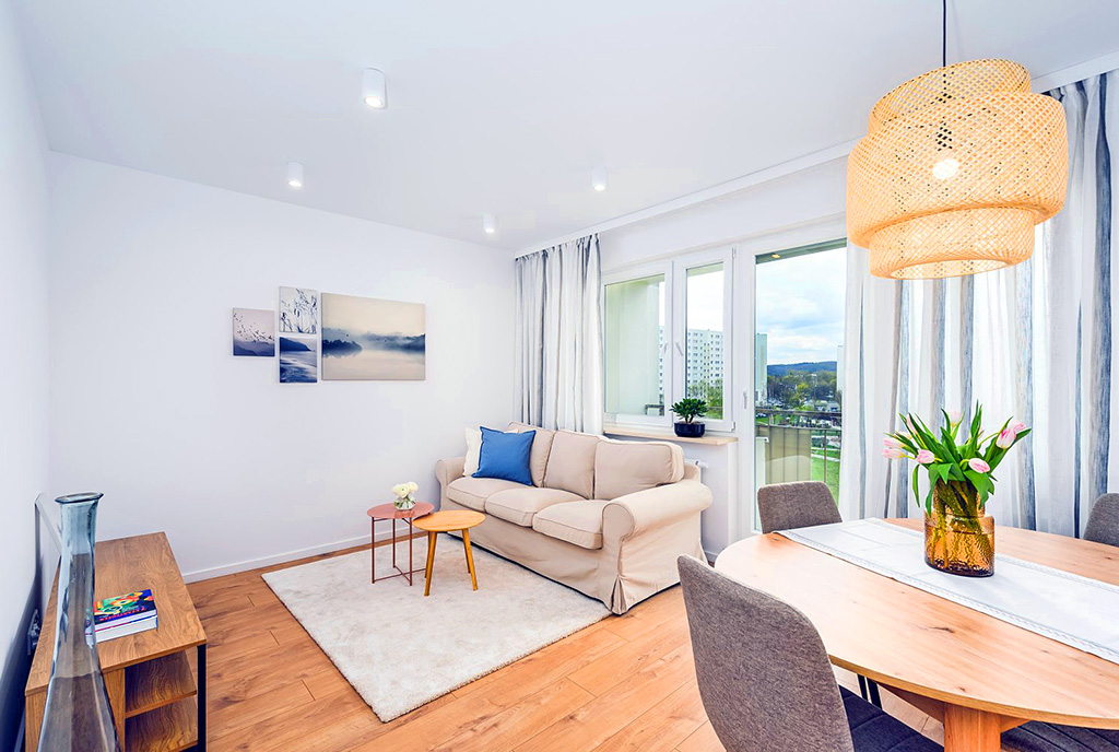 elegancki salon w ekskluzywnym apartamencie do sprzedaży Gdańsk