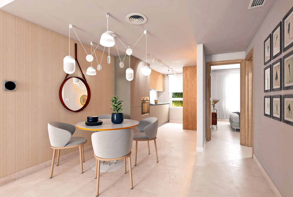 futurystyczny salon w ekskluzywnym apartamencie do sprzedaży Hiszpania (Estepona)