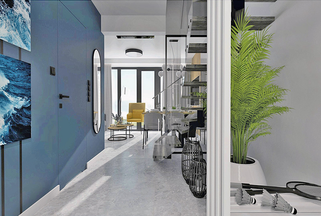 2-poziomowe wnętrze luksusowego apartamentu na sprzedaż Koszalin (okolice)
