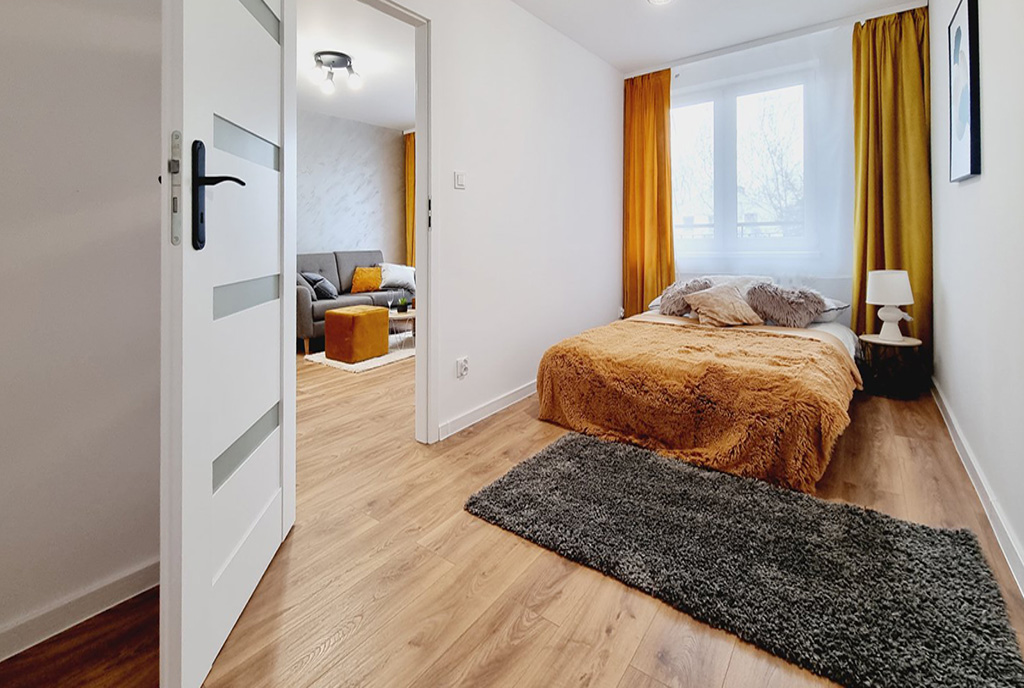 fragment sypialni w ekskluzywnym apartamencie na sprzedaż Mielec