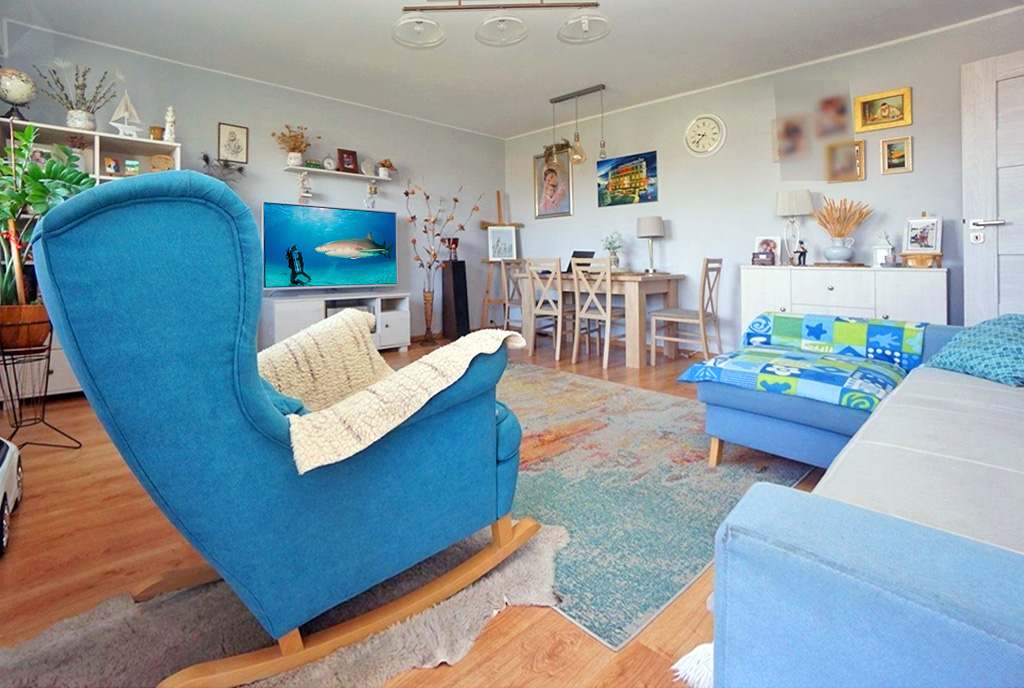 zbliżenie na pokój dzienny w luksusowym apartamencie na sprzedaż Piotrków Trybunalski