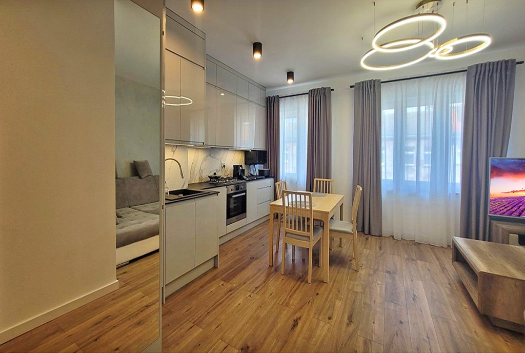 nowoczesny pokój dzienny w ekskluzywnym apartamencie do sprzedaży Wrocław