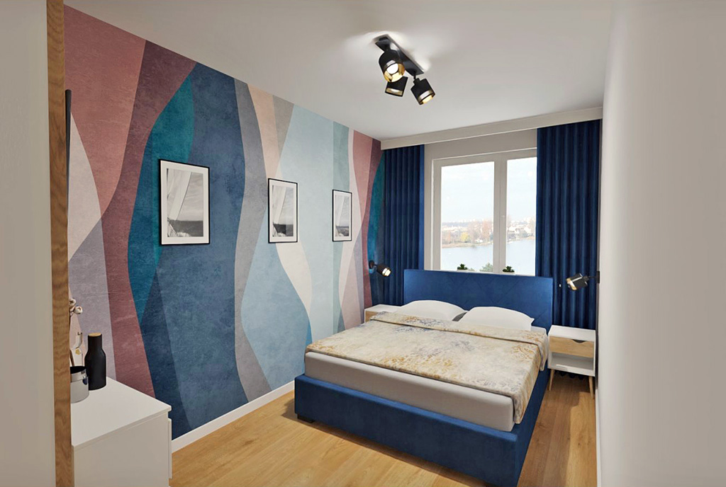 elegancka sypialnia w ekskluzywnym apartamencie na sprzedaż Elbląg