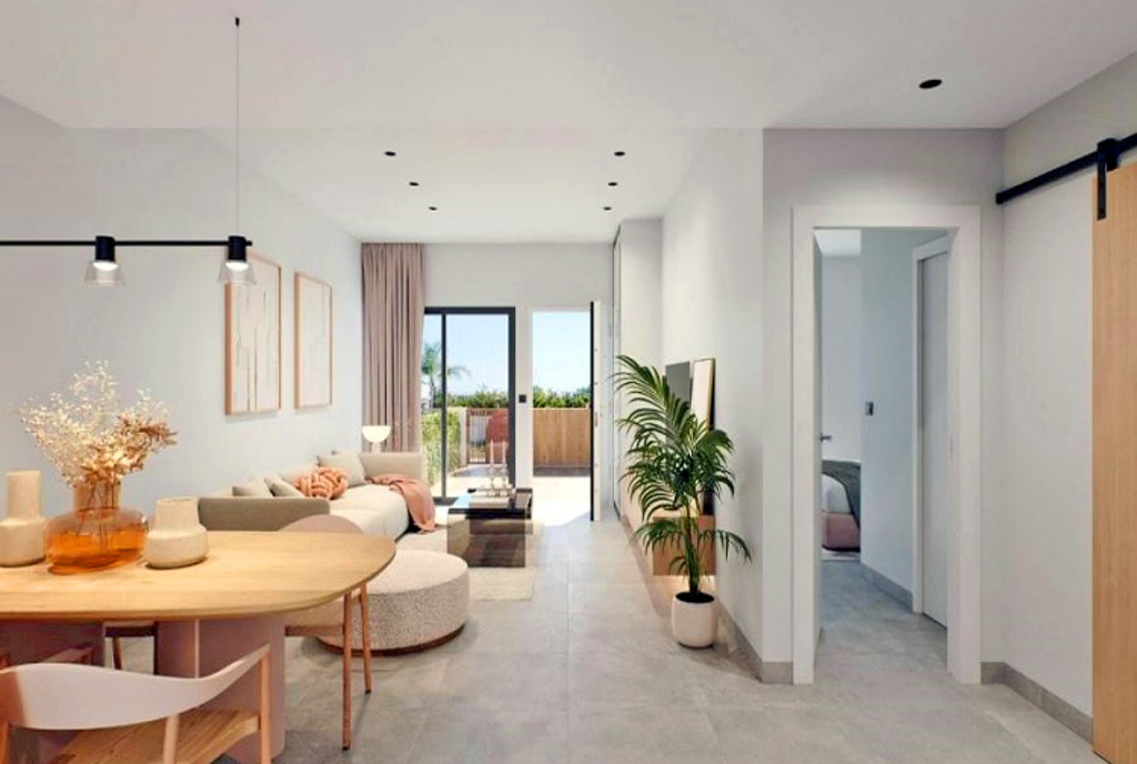 przeciwległa strona salonu w luksusowym apartamencie na sprzedaż Hiszpania (Punta Prima, Orihuela Costa)