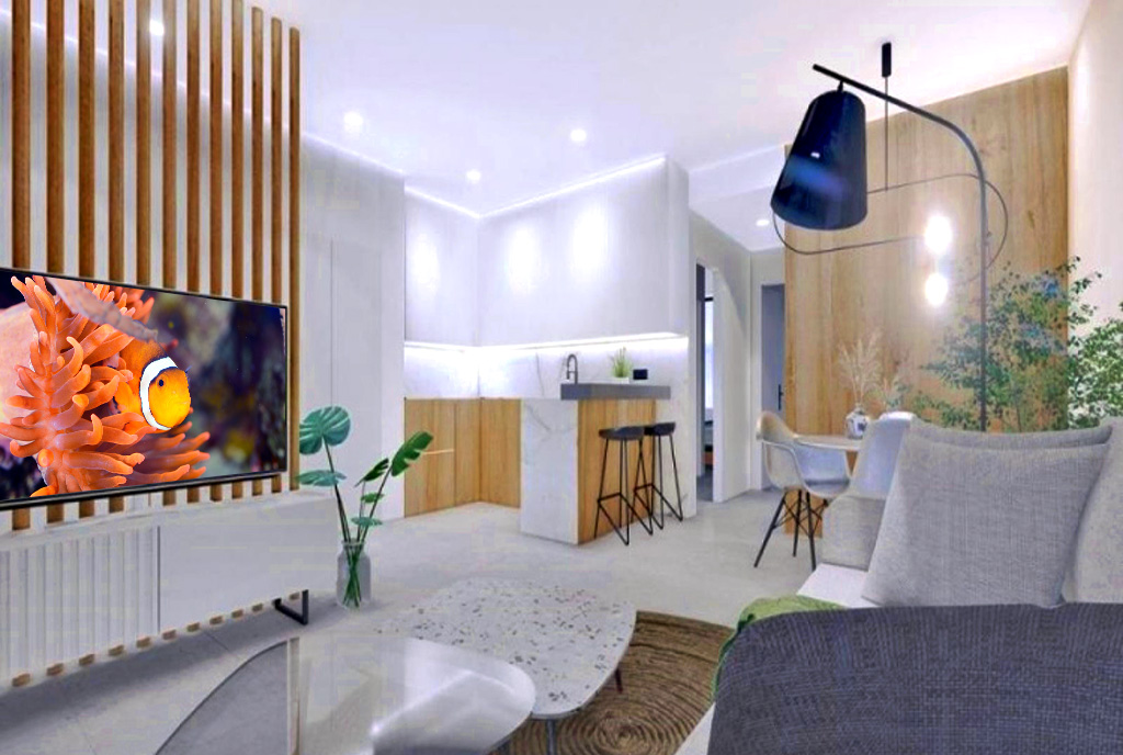 futurystyczny projekt wnętrza ekskluzywnego apartamentu do sprzedaży Hiszpania (San Pedro del Pinatar, Lo Pagan)