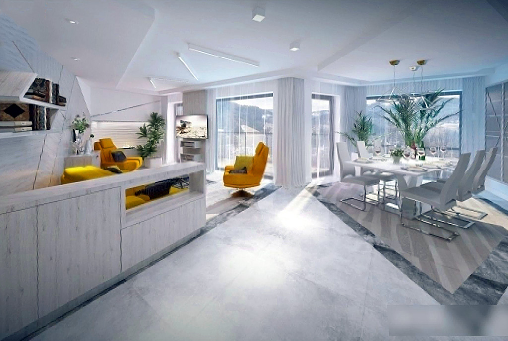 designerskie wnętrze ekskluzywnego apartamentu do sprzedaży Wisła