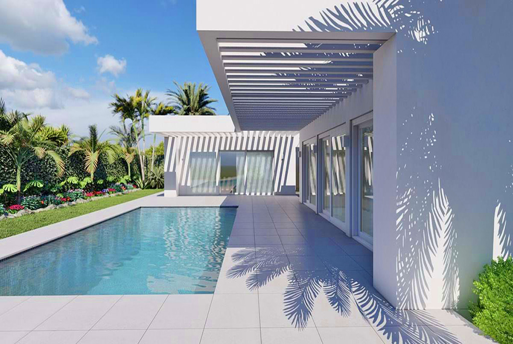 na pierwszym planie basen przy luksusowej willi na sprzedaż Hiszpania (Mijas)