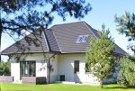 widok od strony tarasu na ekskluzywną willę do sprzedaży Suwałki (okolice)