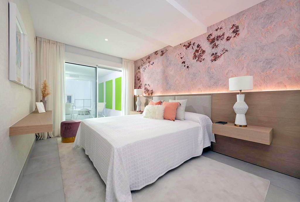 zaciszna sypialnia w ekskluzywnym apartamencie na sprzedaż Hiszpania (Altos De Los Monteros)