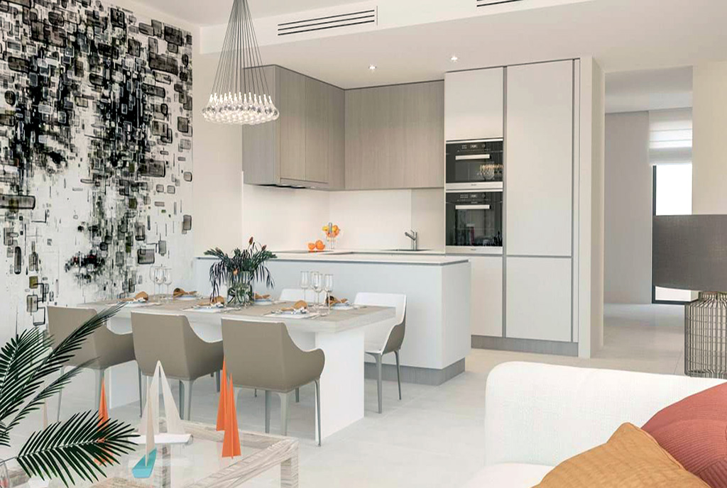 zabudowana kuchnia w luksusowym apartamencie na sprzedaż Hiszpania (El Paraiso)