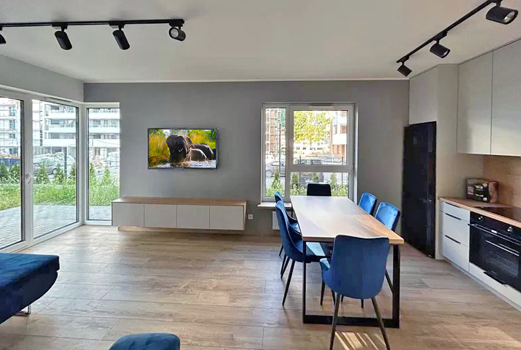 imponujący salon w ekskluzywnym apartamencie do wynajęcia Częstochowa