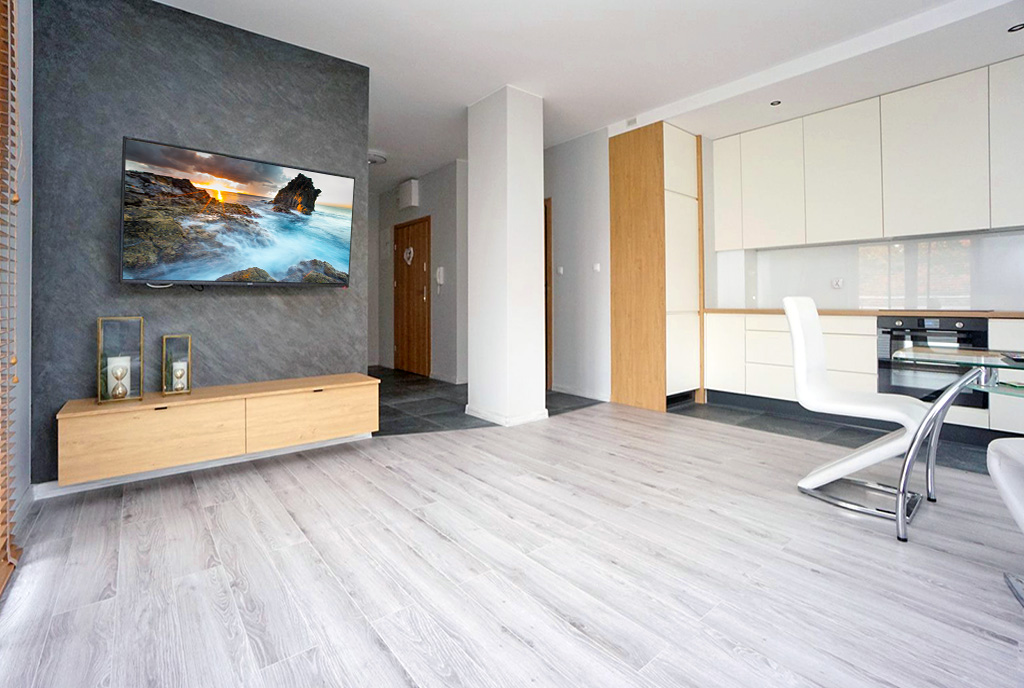 nowoczesny salon w ekskluzywnym apartamencie do wynajęcia Piotrków Trybunalski