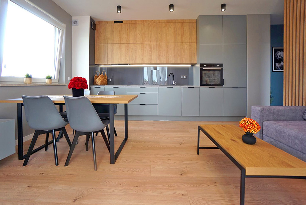 imponująca kuchnia w ekskluzywnym apartamencie na wynajem Piotrków Trybunalski