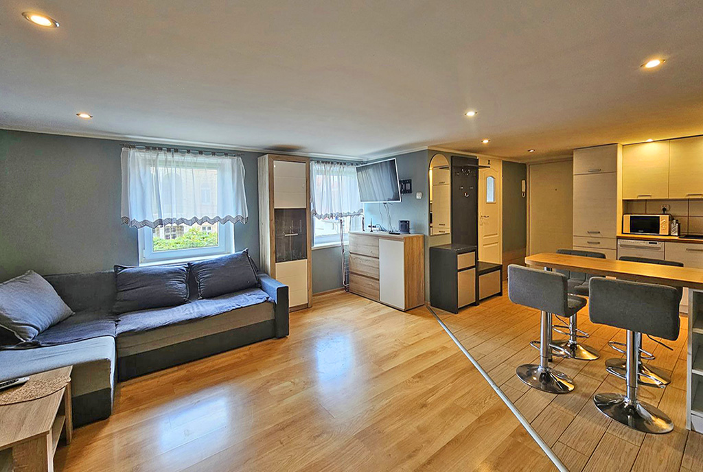 kameralny salon w ekskluzywnym apartamencie do wynajęcia Zielona Góra (okolice)