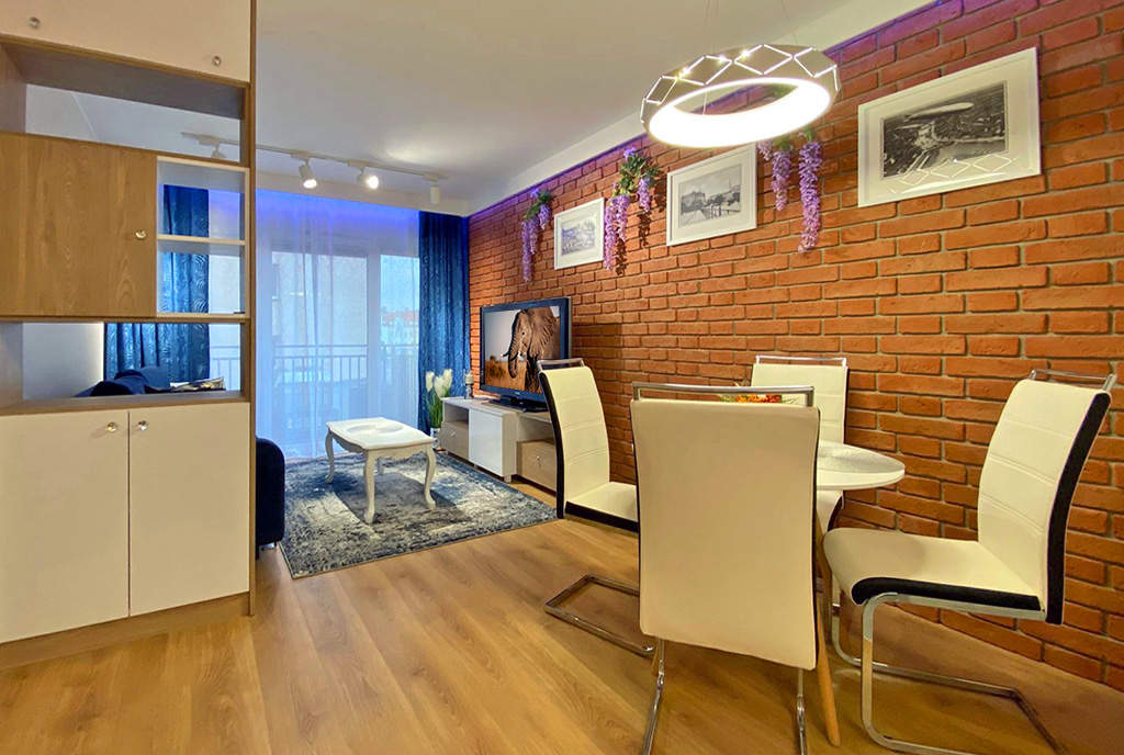 nowocześnie urządzone wnętrze ekskluzywnego apartamentu do wynajęcia Szczecin