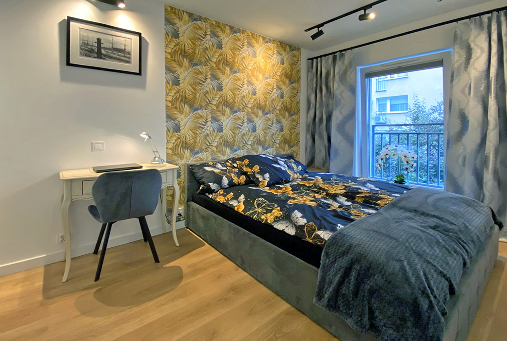 zaciszna sypialnia w ekskluzywnym apartamencie na wynajem Szczecin