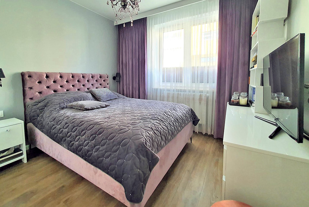 fragment sypialni w ekskluzywnym apartamencie na sprzedaż Białystok (okolice)