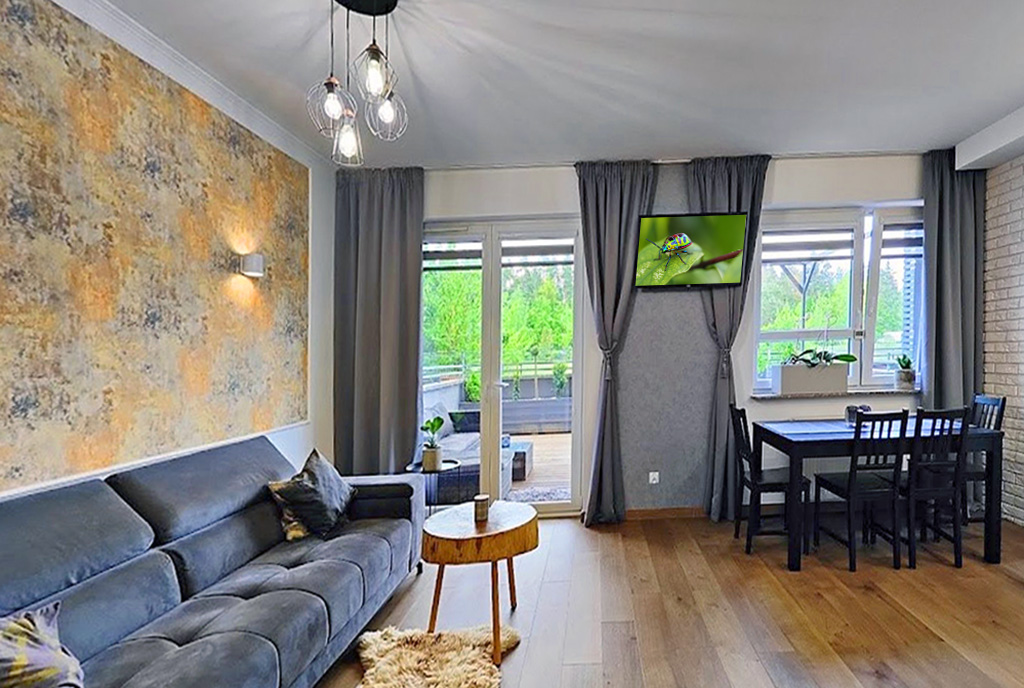 elegancki pokój dzienny w luksusowym apartamencie na sprzedaż Ełk