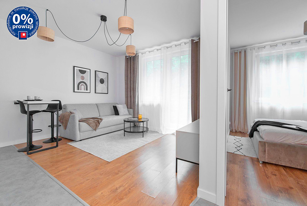 utrzymane w jasnej tonacji wnętrze ekskluzywnego apartamentu do sprzedaży Gdynia (okolice)