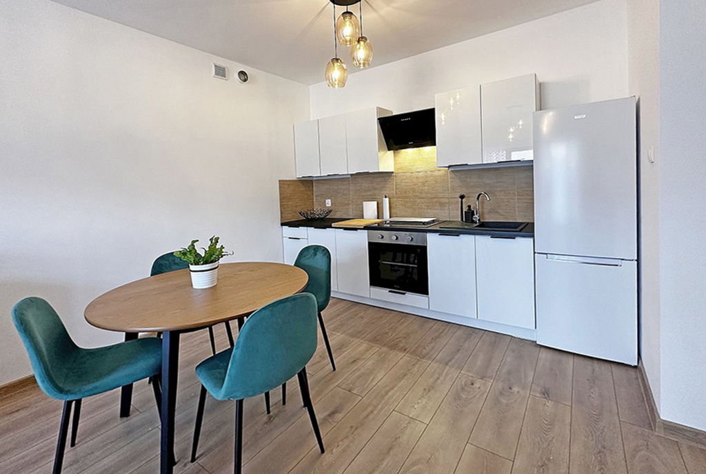 nowoczesna kuchnia w luksusowym apartamencie do wynajmu Słupsk