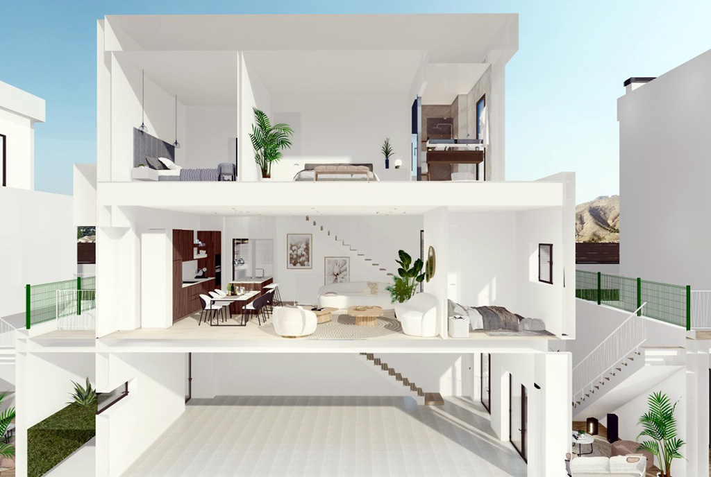 futurystyczna architektura ekskluzywnej willi do sprzedaży Hiszpania (Finestrat)