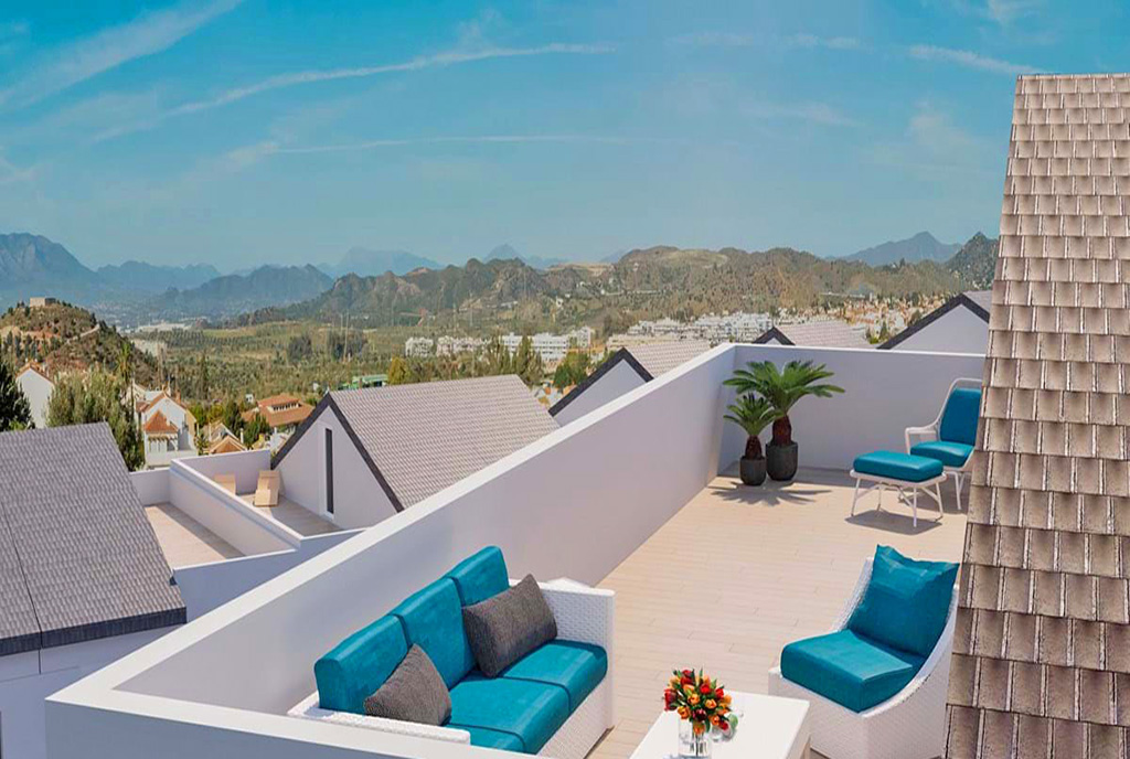 imponujący balkon przy ekskluzywnej willi na sprzedaż Hiszpania (Malaga)