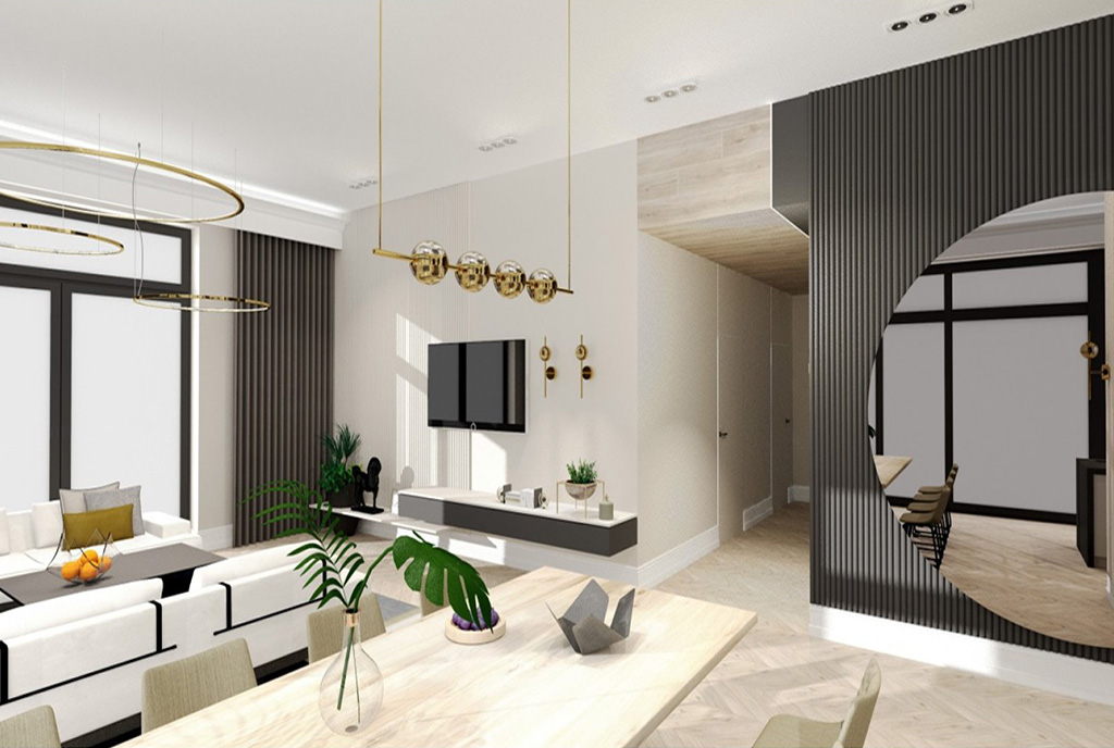 elegancki salon w luksusowej willi na sprzedaż Piotrków Trybunalski