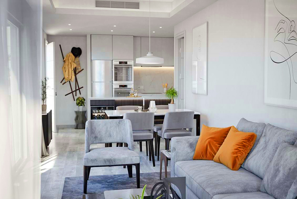 nowoczesny projekt ekskluzywnego wnętrza luksusowego apartamentu do sprzedaży Hiszpania (Benalmadena)