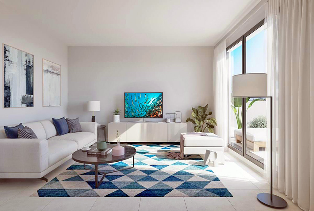 fragment pokoju dziennego w ekskluzywnym apartamencie do sprzedaży Hiszpania (Estepona)